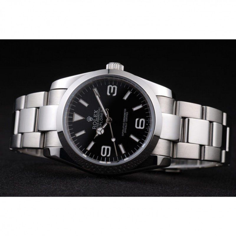 Rolex Explorer Polished Stainless Steel Black Dial 98087 Mens 36MM