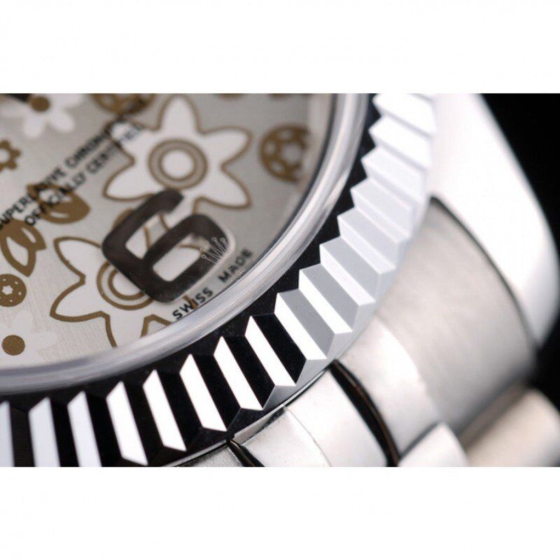 Rolex DateJust Flower Silver Dial 41983 Men 41MM